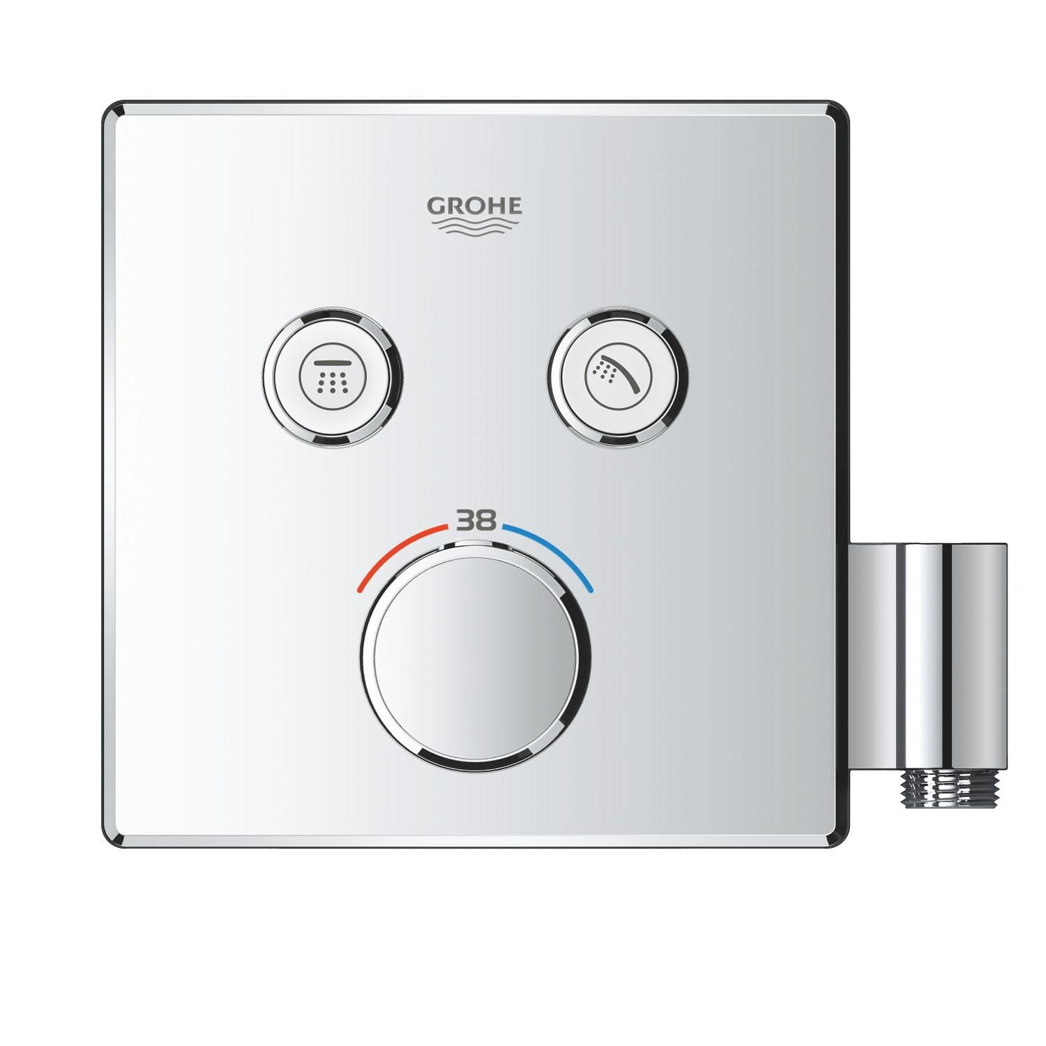 Unitate comanda Grohe 29125000, 1 bar, 158 mm, 10 mm, 2 iesiri, 1 functii palarie dus, 1/2 dimensiune racord, Crom — imaginea 2