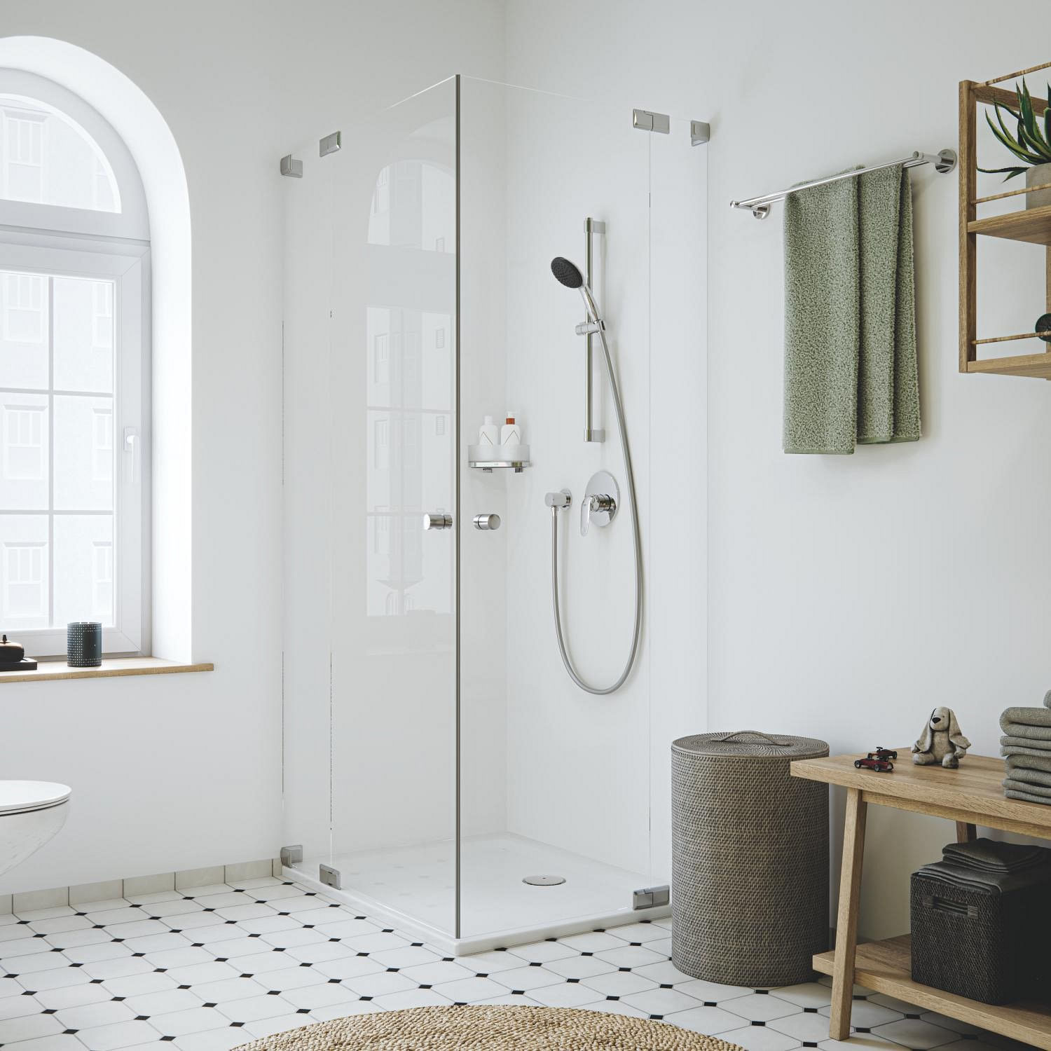 Unitate comanda Grohe 24334001, 1 bar, 158 mm, 10 mm, 1 iesiri, 1 functii palarie dus, 1/2 dimensiune racord, Crom — imaginea 7
