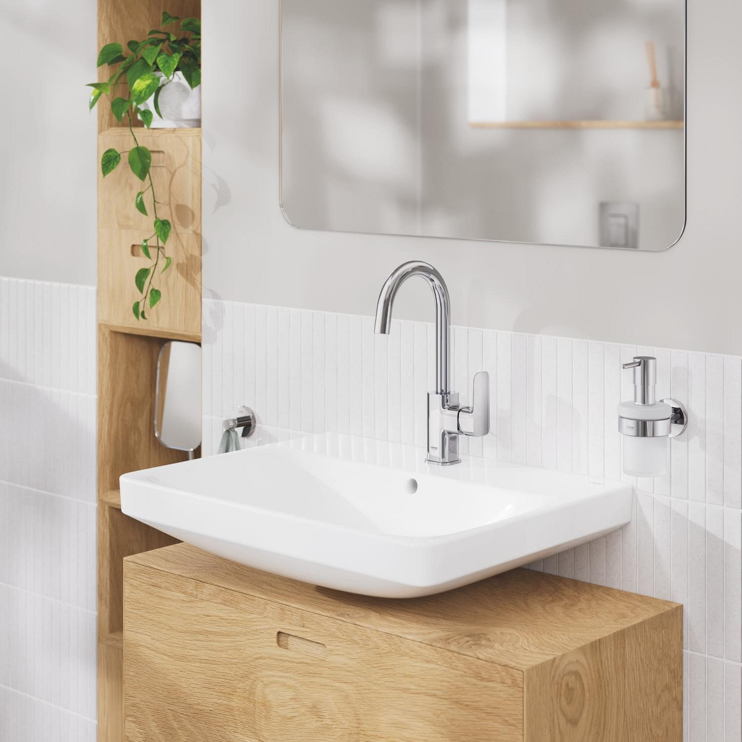 Baterie lavoar Grohe 1017710000, 28 mm, 5 l/min, 0.6 bar, 35 mm, 311 mm, 140 mm, 395 mm, 1 orificii instalare, Crom — imaginea 2