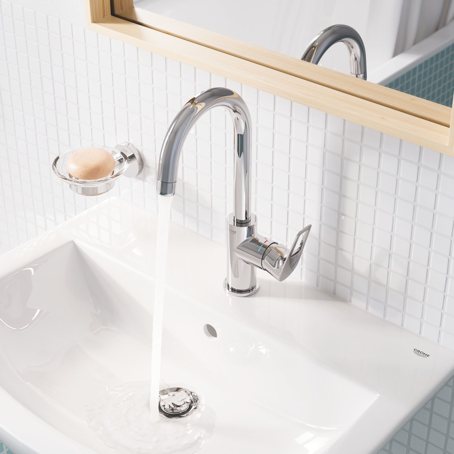 Baterie lavoar Grohe 23763001, 1 bar, 35 mm, 311 mm, 140 mm, 386 mm, 1 orificii instalare, 3/8 dimensiune racord, Crom — imaginea 2
