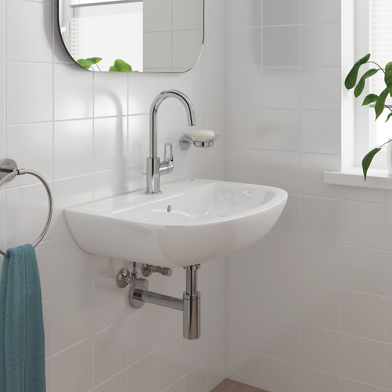 Baterie lavoar Grohe 23763001, 1 bar, 35 mm, 311 mm, 140 mm, 386 mm, 1 orificii instalare, 3/8 dimensiune racord, Crom — imaginea 7