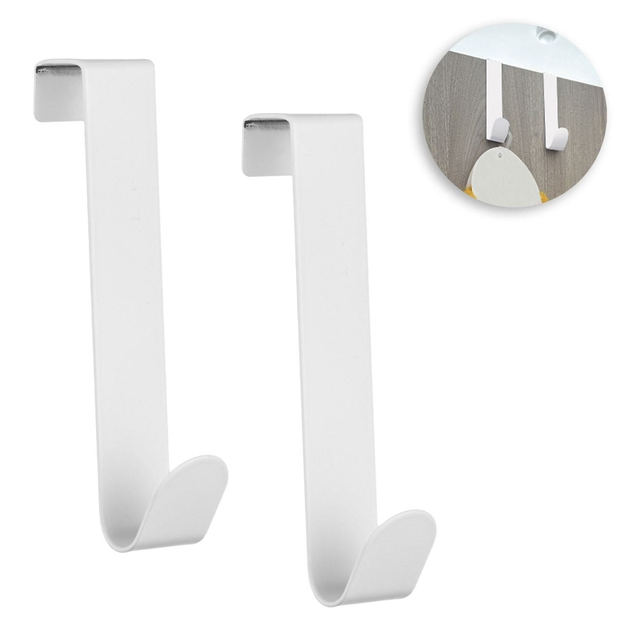 Carlige metalice albe pentru usi si dulapuri, 2 bucati, 2x12 cm — imaginea 6