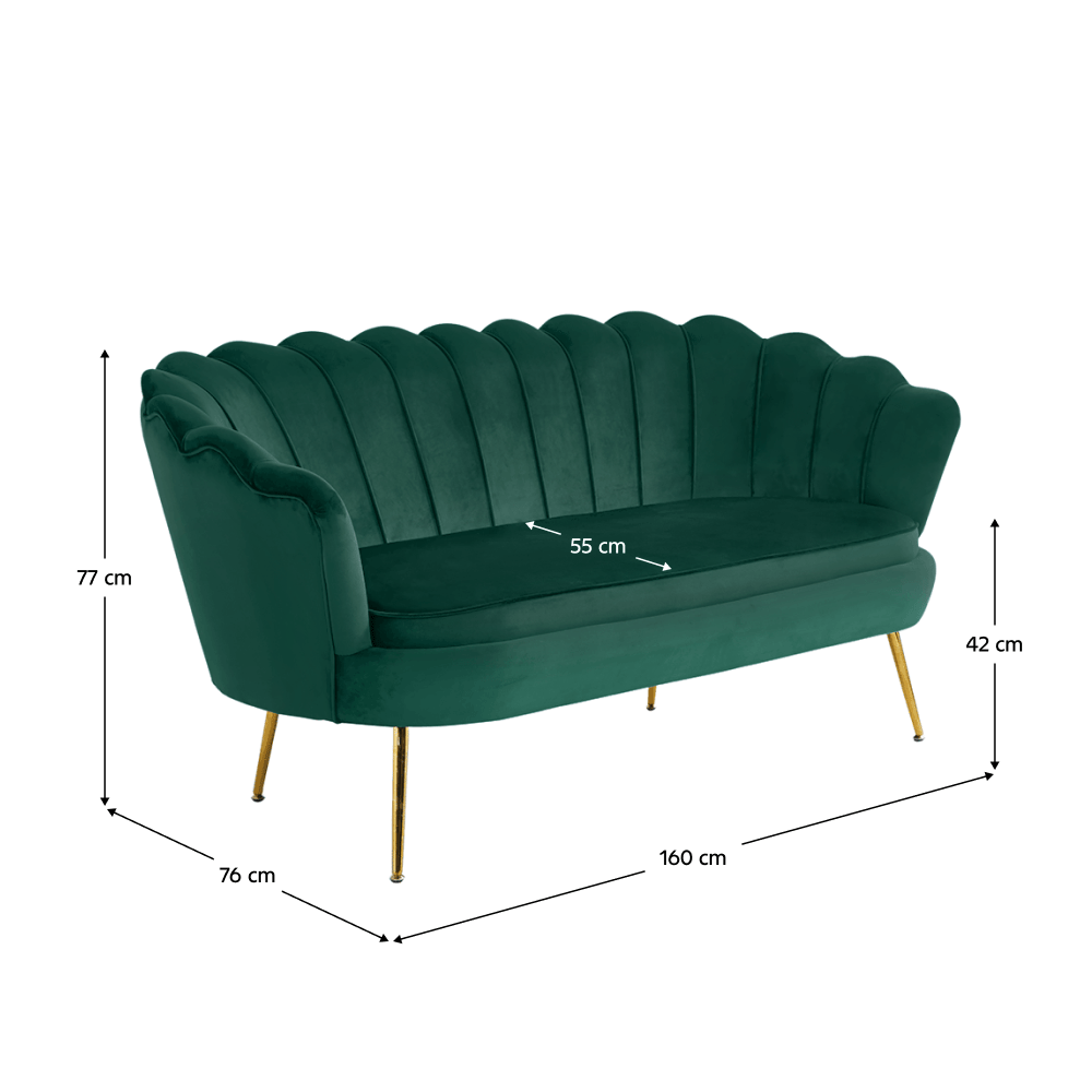 Canapea de lux, 2,5 locuri, smarald / auriu, Art-deco, NOBLIN — imaginea 2