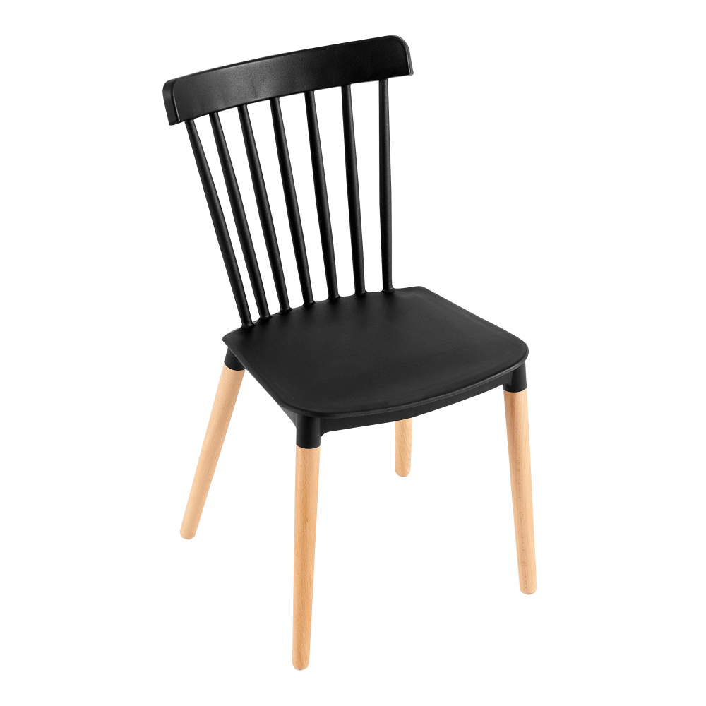 Scaun dining, negru / fag, ZOSIMA — imaginea 3