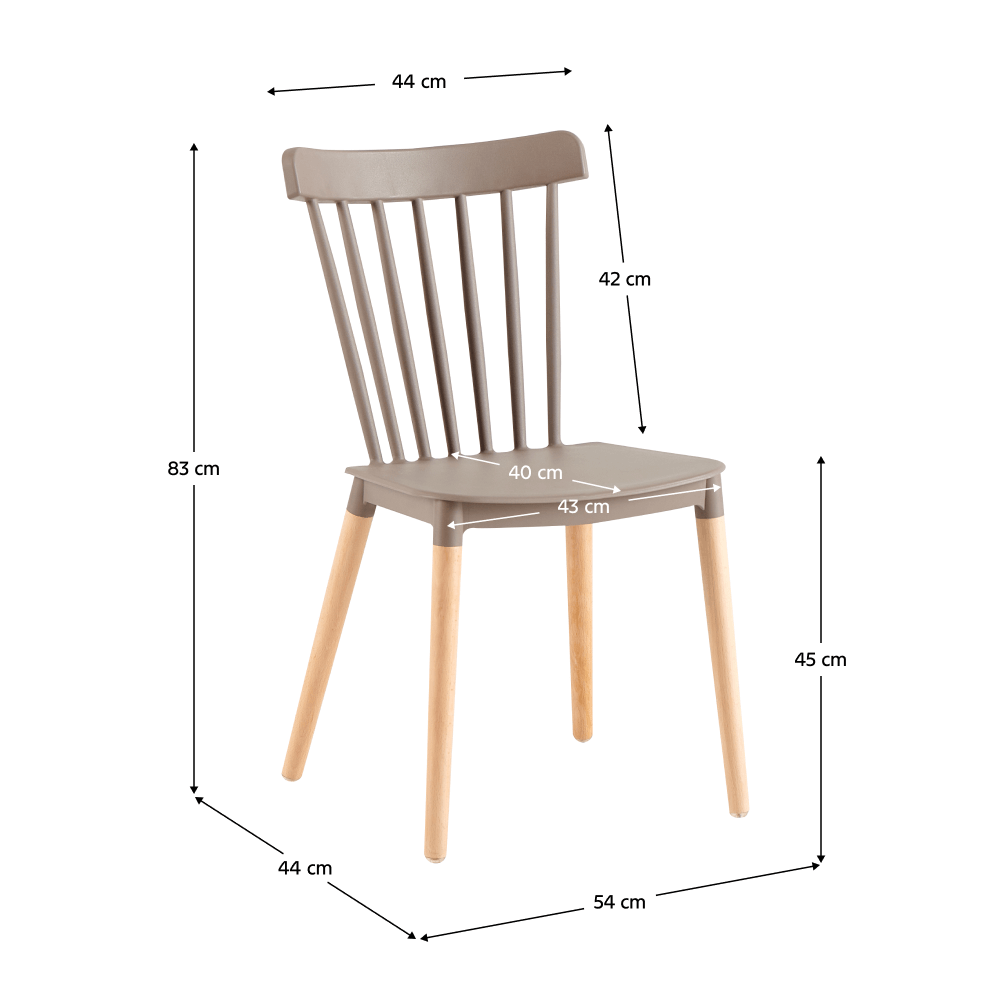 Scaun dining, gri / fag, ZOSIMA — imaginea 9