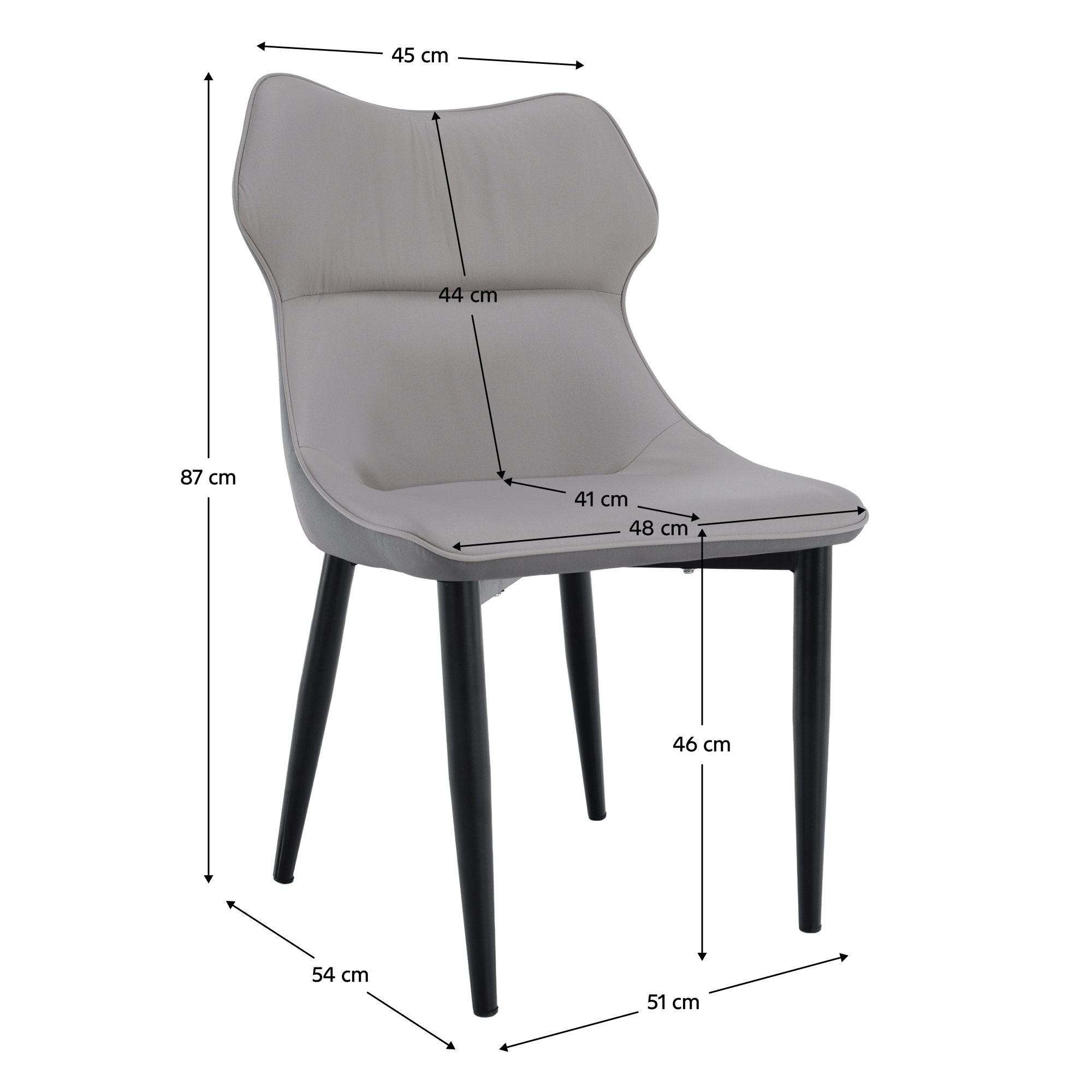 Scaun de dining, gri deschis / gri inchis / negru, TABITA — imaginea 17