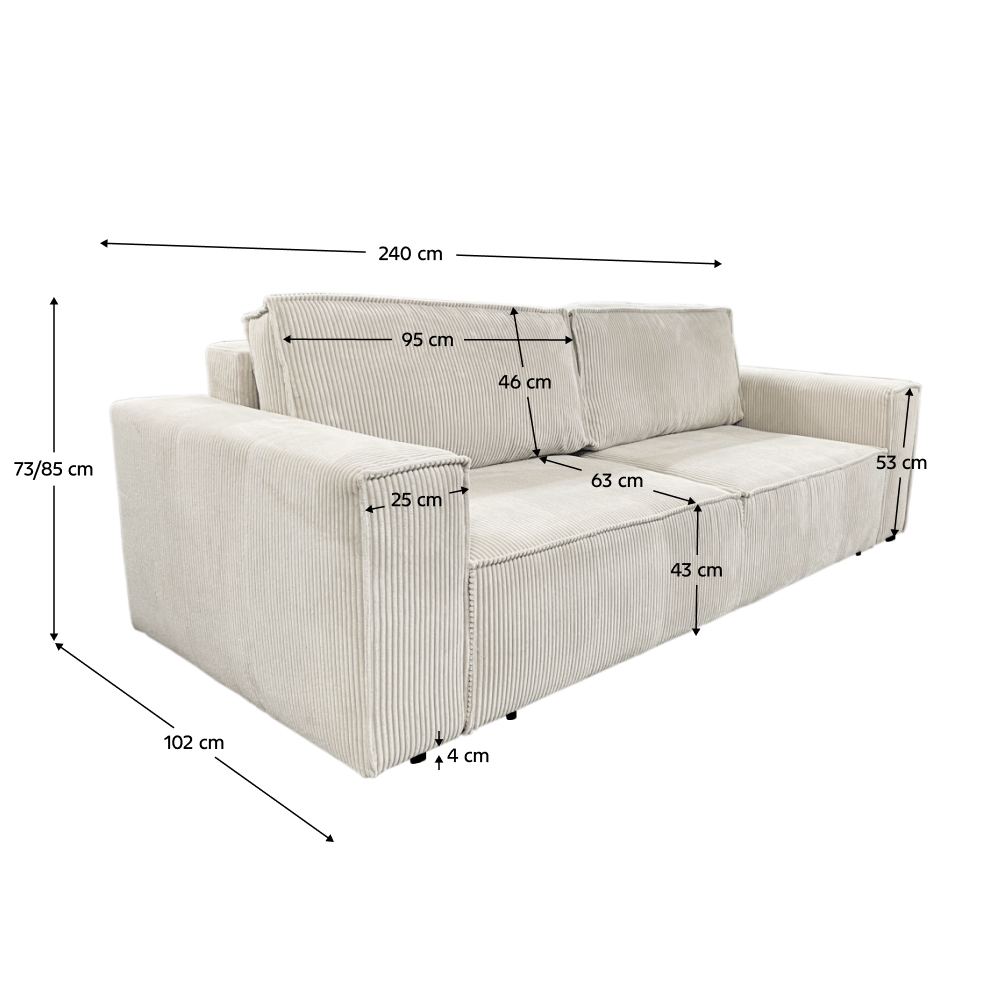 Canapea extensibila, bej, HARPERA BIG SOFA — imaginea 7