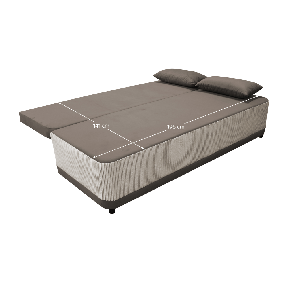 Canapea extensibila, gri-bej Taupe, SENTY — imaginea 5