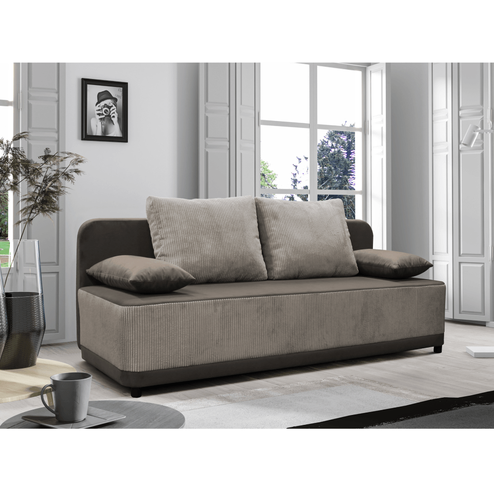 Canapea extensibila, gri-bej Taupe, SENTY — imaginea 6