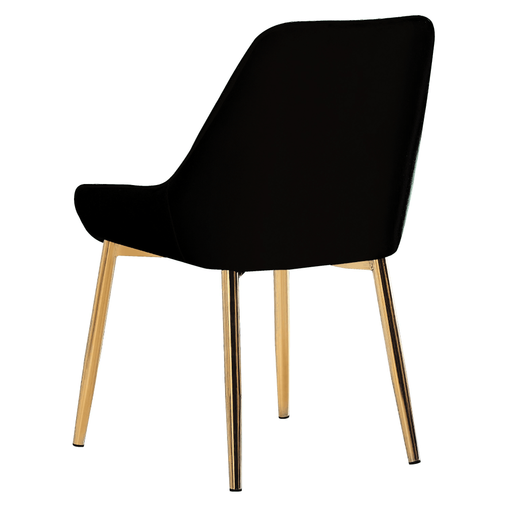 Scaun de masa, negru tesatura Velvet/gold crom-auriu, PERLIA — imaginea 2