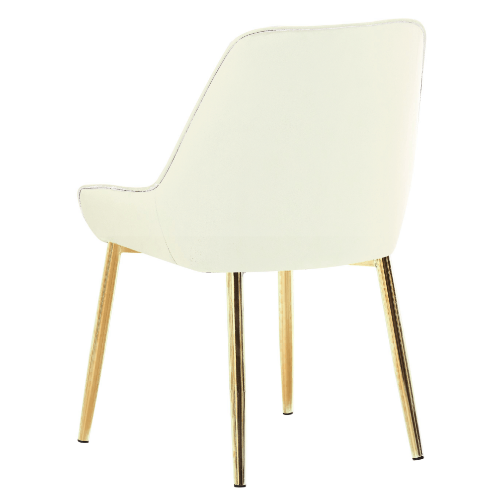 Scaun de dining, bej tesatura Velvet/gold crom-auriu, PERLIA — imaginea 2