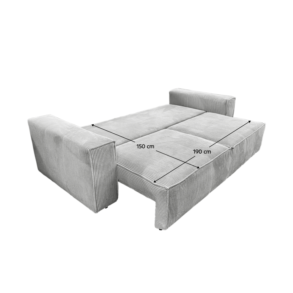 Canapea extensibila, gri deschis, HARPERA BIG SOFA — imaginea 5