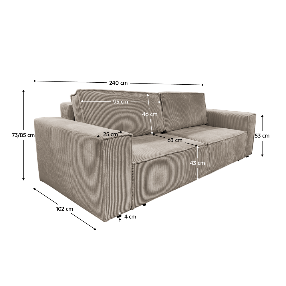 Canapea extensibila, taupe gri-bej, HARPERA BIG SOFA — imaginea 7