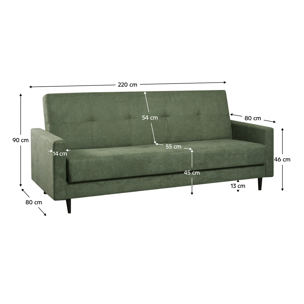 Canapea extensibila, verde, VALDO — imaginea 4