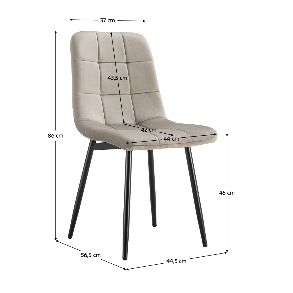 Scaun, material Velvet gri-maro Taupe/negru, RAMITA TIP 3 — imaginea 2
