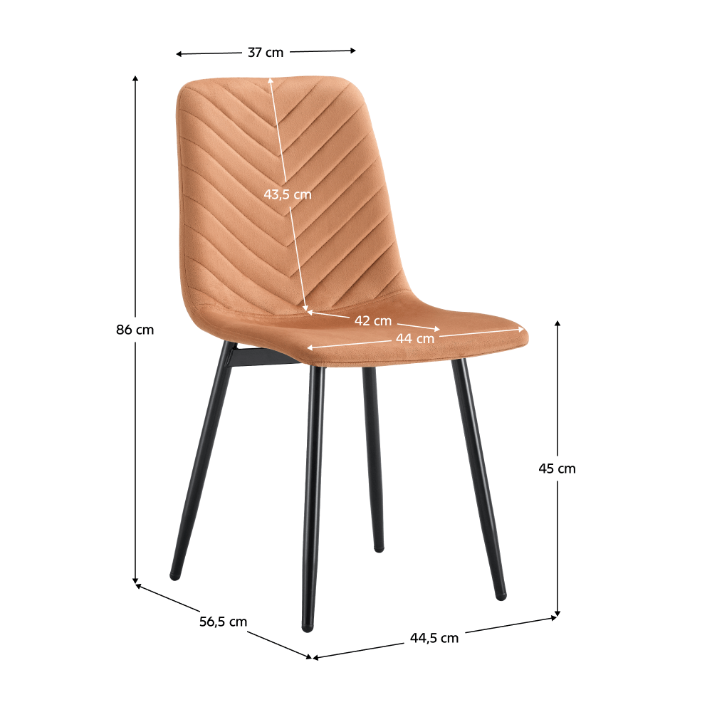 Scaun, material Velvet teracota/negru, RAMITA TIP 2 — imaginea 2