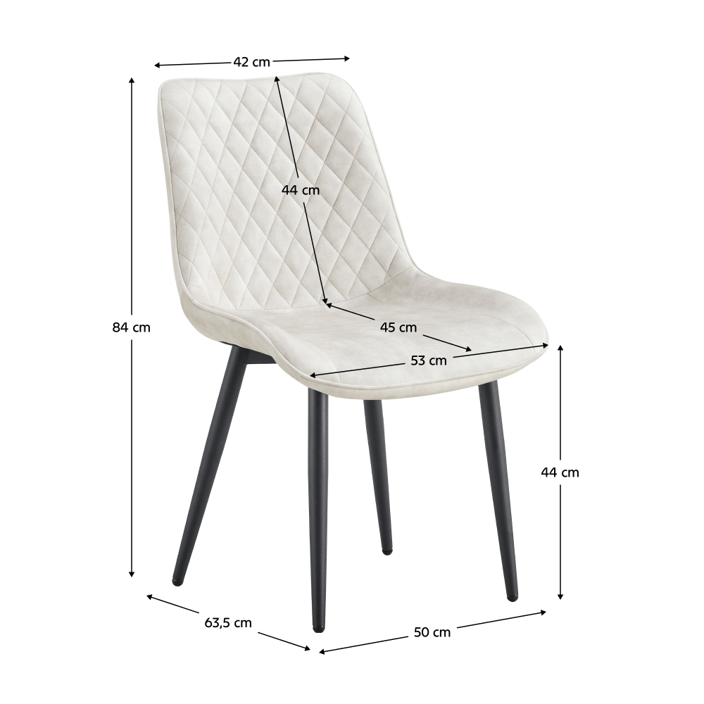 Scaun de dining, crem/negru, ZAINA TIP 1 — imaginea 2