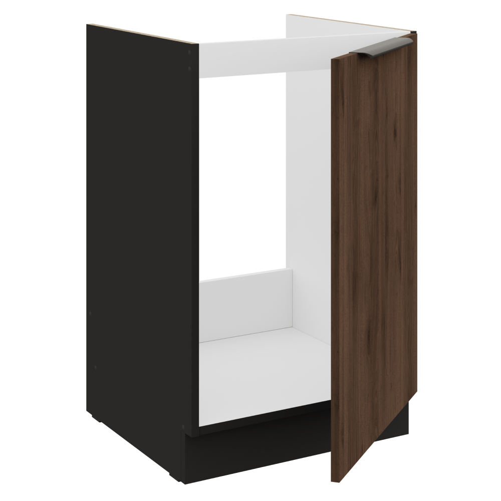 Dulap pentru chiuveta, nuc okapi/negru, MENZO 50 ZL 1F BB — imaginea 2