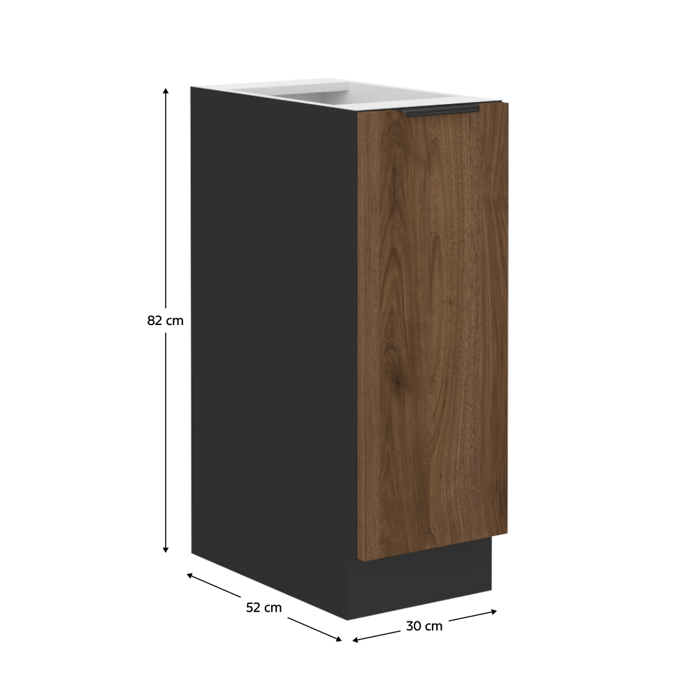 Dulap inferior cu cos extensibil, nuc okapi/negru, MENZO 30 D CARGO BB — imaginea 5