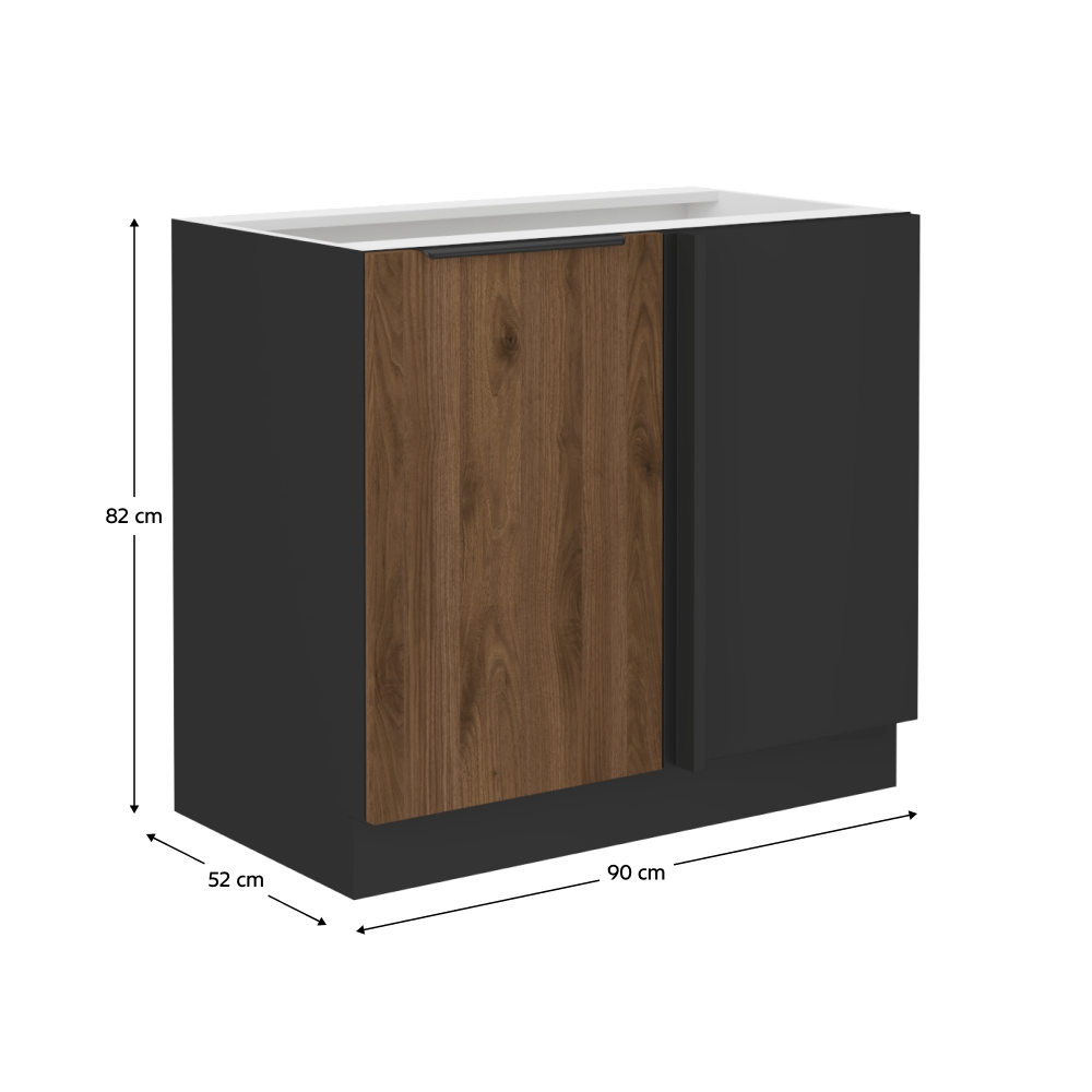 Dulap inferior, nuc okapi/negru, MENZO 105 ND 1F BB — imaginea 7