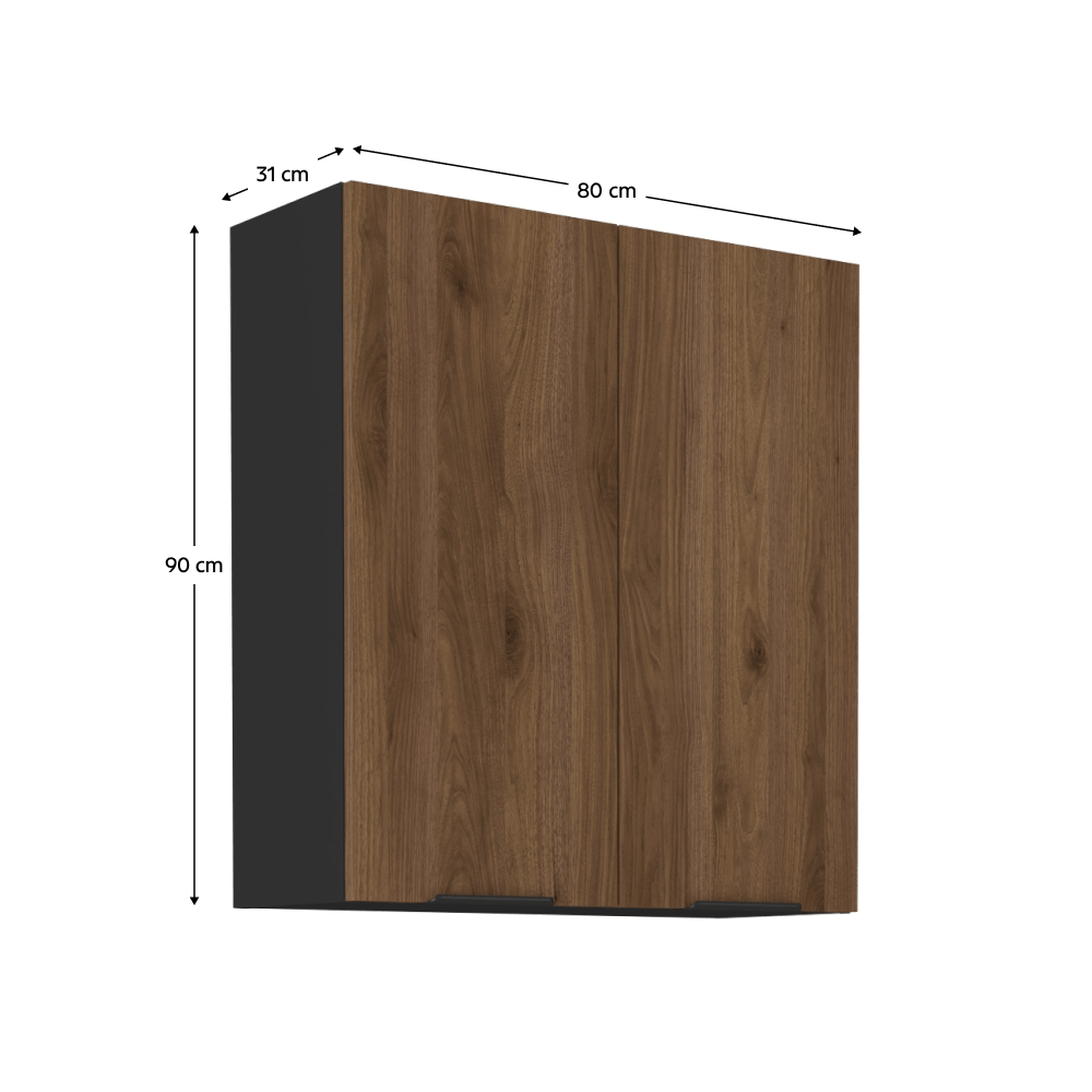 Dulap superior, nuc okapi/negru, MENZO 80 G-90 2F — imaginea 5