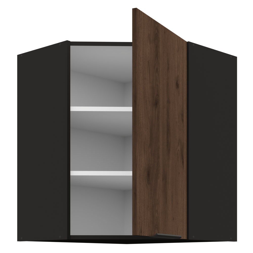 Dulap de colt superior, nuc okapi/negru, MENZO 60x60 GN-72 1F — imaginea 2