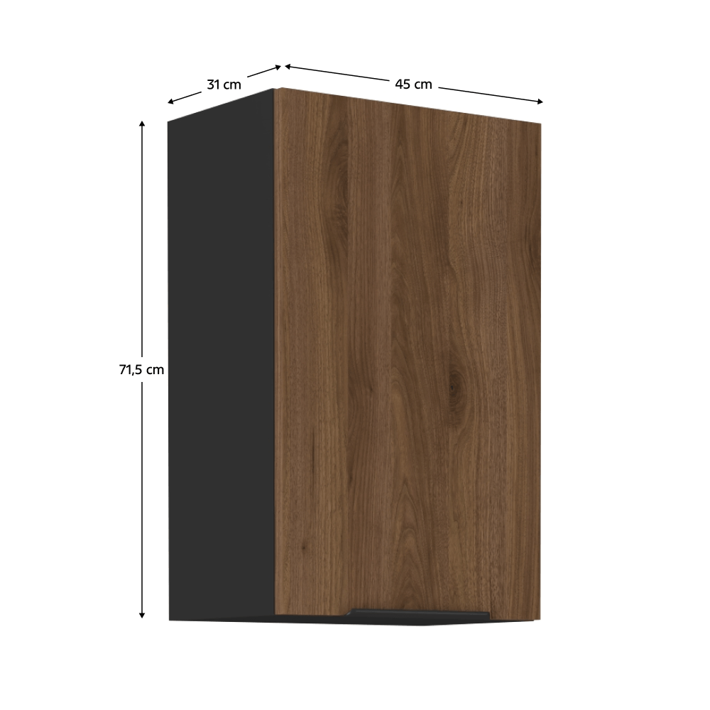 Dulap superior, nuc okapi/negru, MENZO 45 G-72 1F — imaginea 5