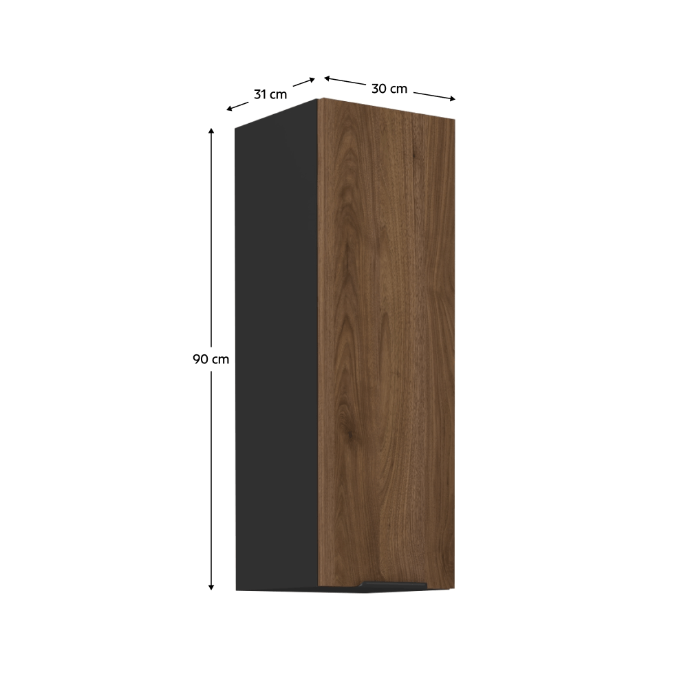Dulap superior, nuc okapi/negru, MENZO 30 G-90 1F — imaginea 5