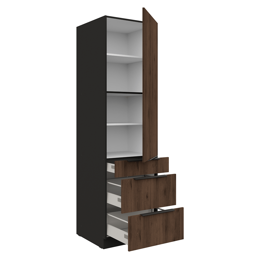 Dulap inalt, nuc okapi/negru, MENZO 60 DKS-210 3S1F — imaginea 2