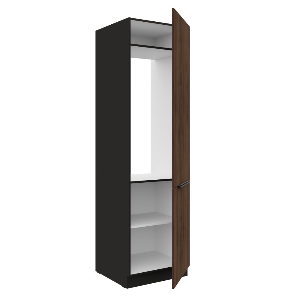 Dulap pentru frigider incorporabil, nuc okapi/negru, MENZO 60 LO-210 2F — imaginea 2