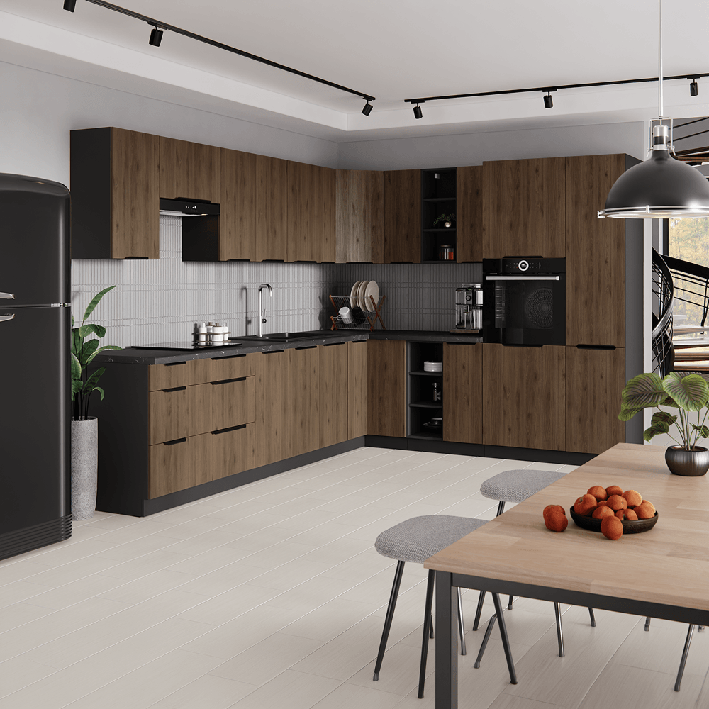 Usa pentru masina de spalat vase, nuc okapi/negru, MENZO ZM 713x446 — imaginea 2
