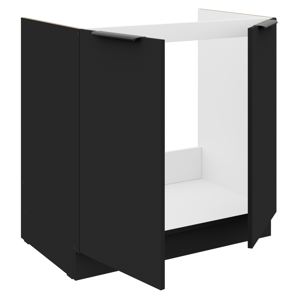 Dulap de chiuveta, negru, SIBER 80 ZL 2F BB — imaginea 2