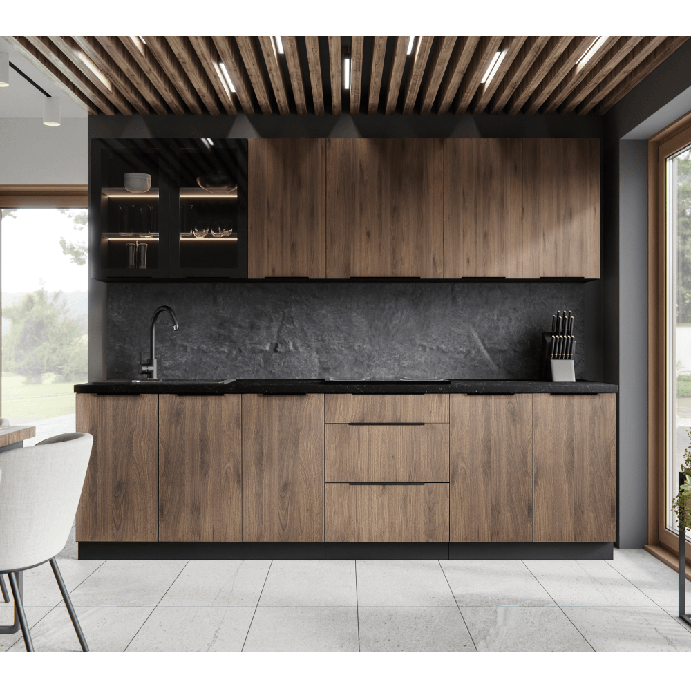 Usa pentru masina de spalat vase, nuc okapi/negru, MENZO ZM 713x446 — imaginea 8