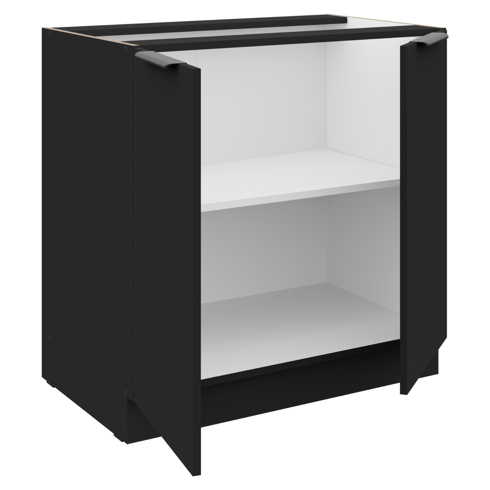 Dulap inferior, negru, SIBER 80 D 2F BB — imaginea 2