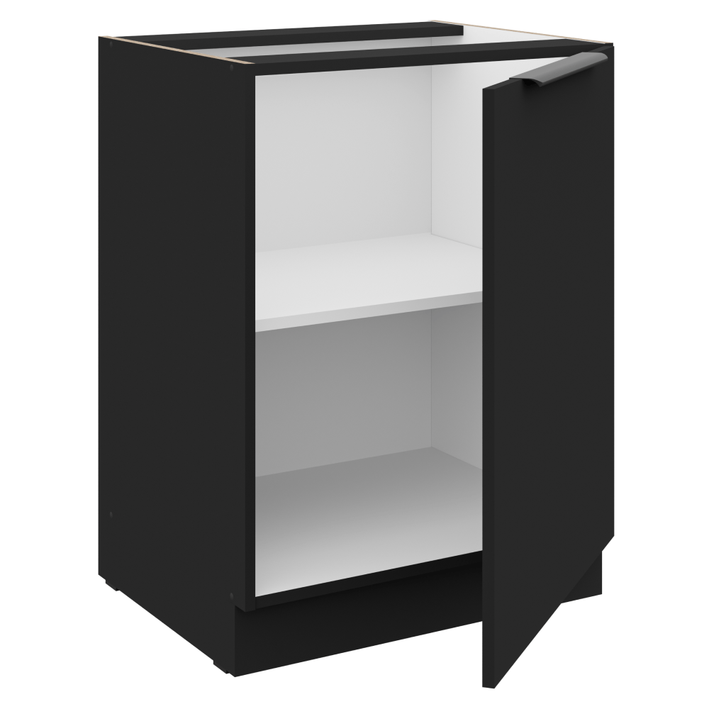 Dulap inferior, negru, SIBER 60 D 1F BB — imaginea 2