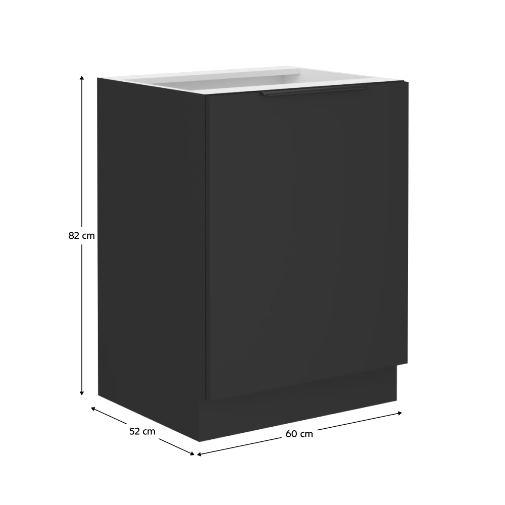 Dulap inferior, negru, SIBER 60 D 1F BB — imaginea 9