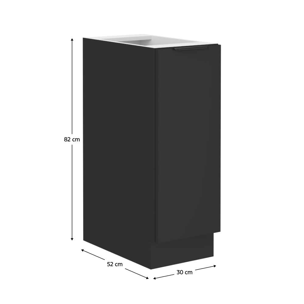 Dulap inferior cu cos extensibil, negru, SIBER 30 D CARGO BB — imaginea 8