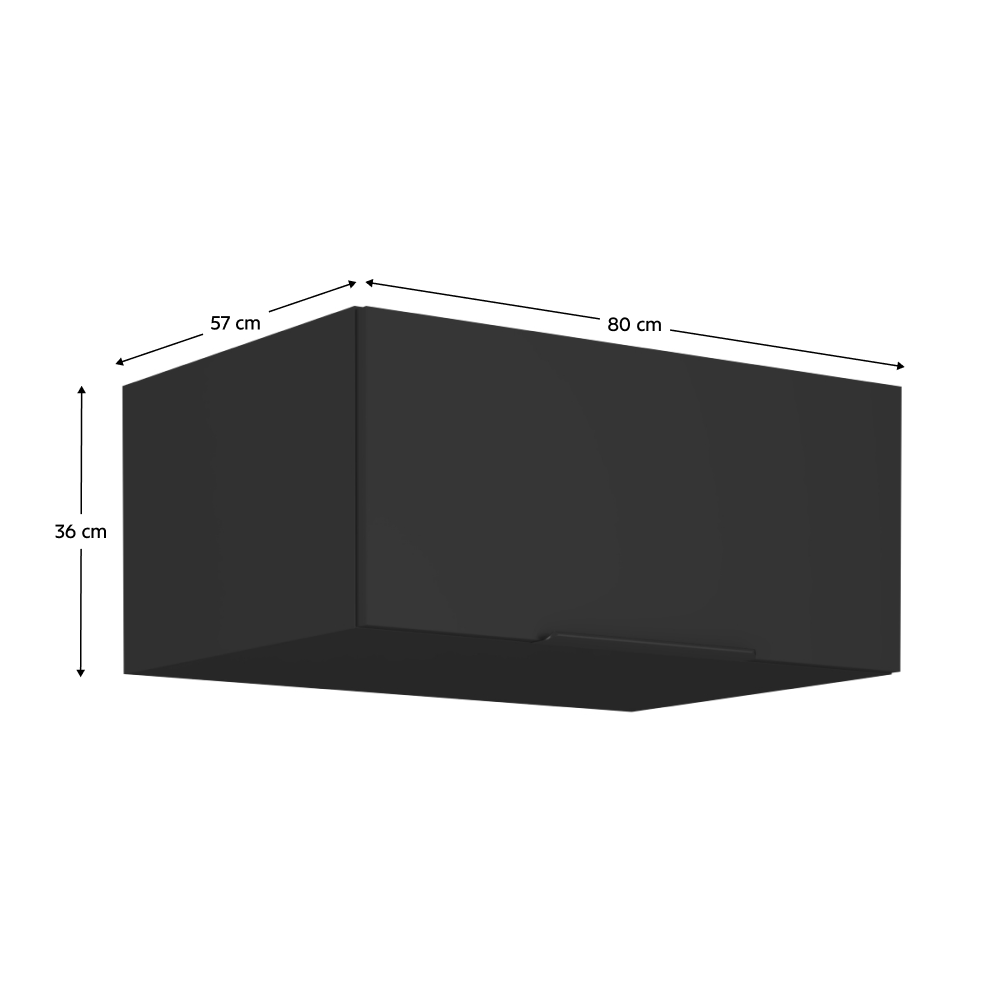 Dulap superior, negru, SIBER 80 NAGU-36 1F — imaginea 9