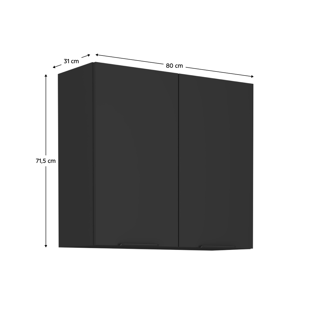 Dulap de sus, negru, SIBER 80 G-72 2F — imaginea 9