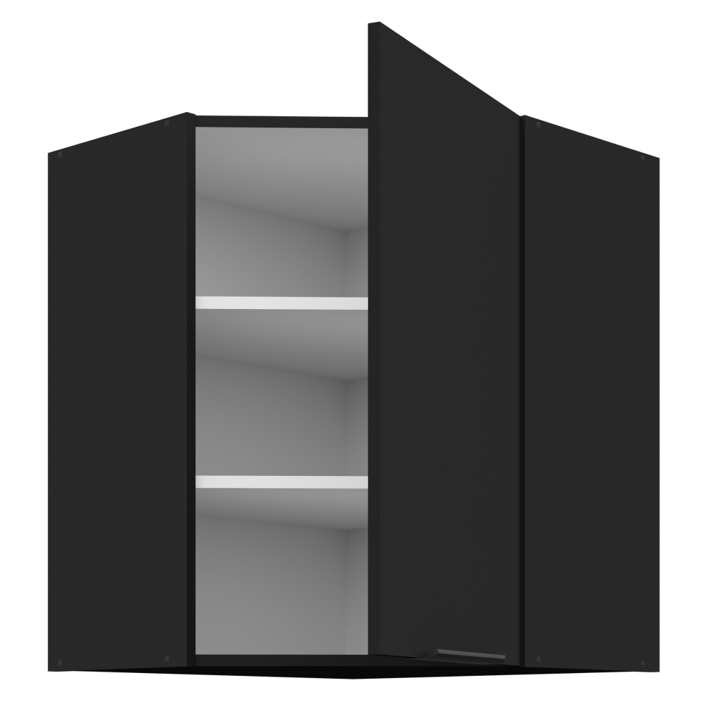 Dulap de colt superior, negru, SIBER 60x60 GN-72 1F — imaginea 2
