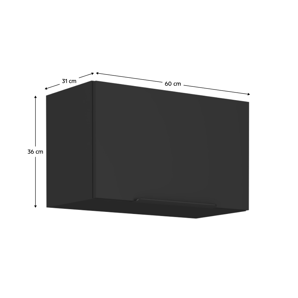 Dulap superior, negru, SIBER 60 GU-36 1F — imaginea 9