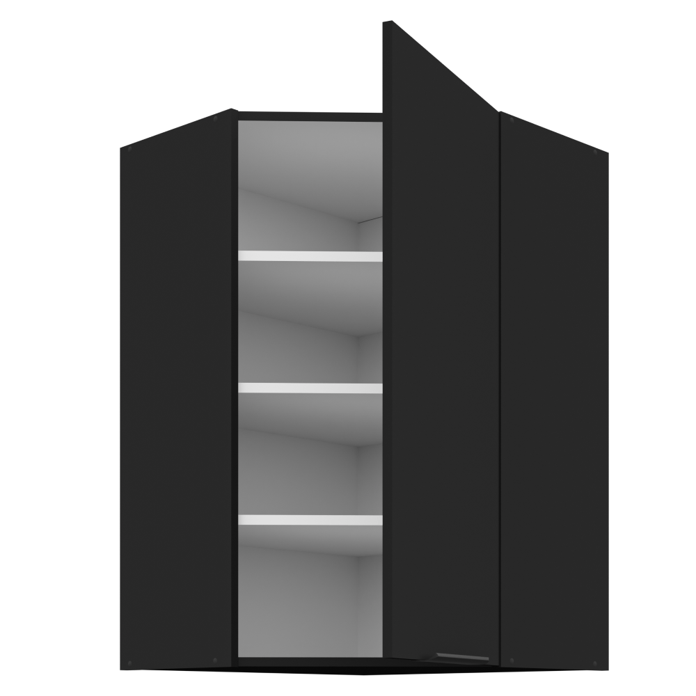 Dulap de colt superior, negru, SIBER 60x60 GN-90 1F — imaginea 3