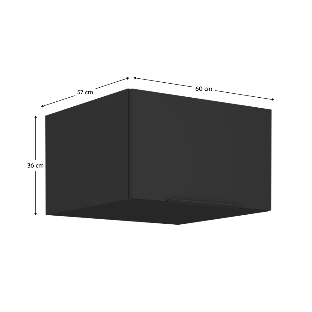 Dulap superior, negru, SIBER 60 NAGU-36 1F — imaginea 9