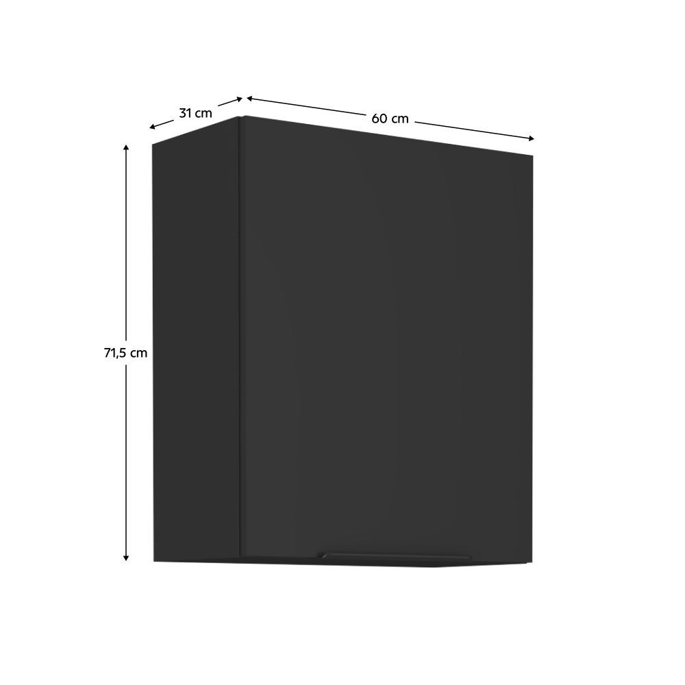 Dulap de sus, negru, SIBER 60 G-72 1F — imaginea 9