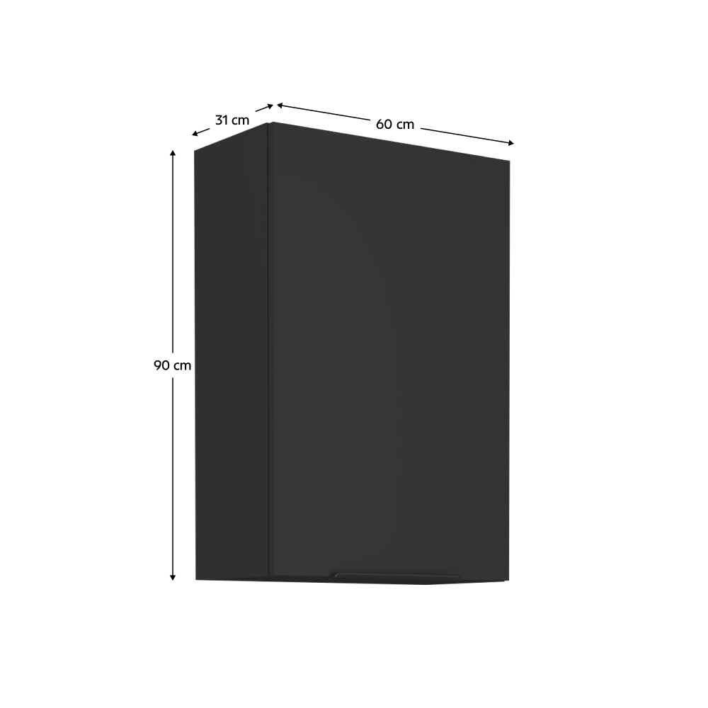 Dulap de sus, negru, SIBER 60 G-90 1F — imaginea 9