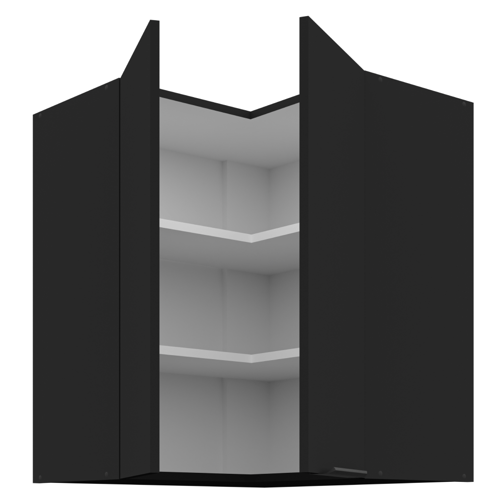 Dulap de colt superior, negru, SIBER 60x60 GN-72 2F — imaginea 2