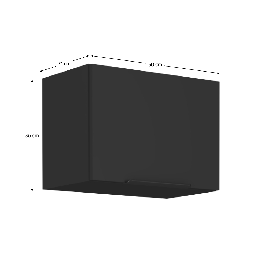Dulap superior, negru, SIBER 50 GU-36 1F — imaginea 9