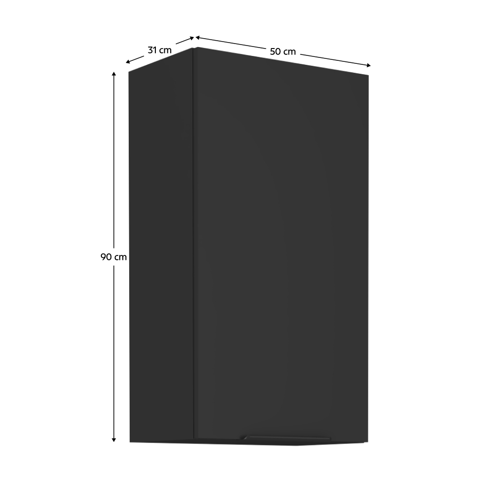 Dulap de sus, negru, SIBER 50 G-90 1F — imaginea 9