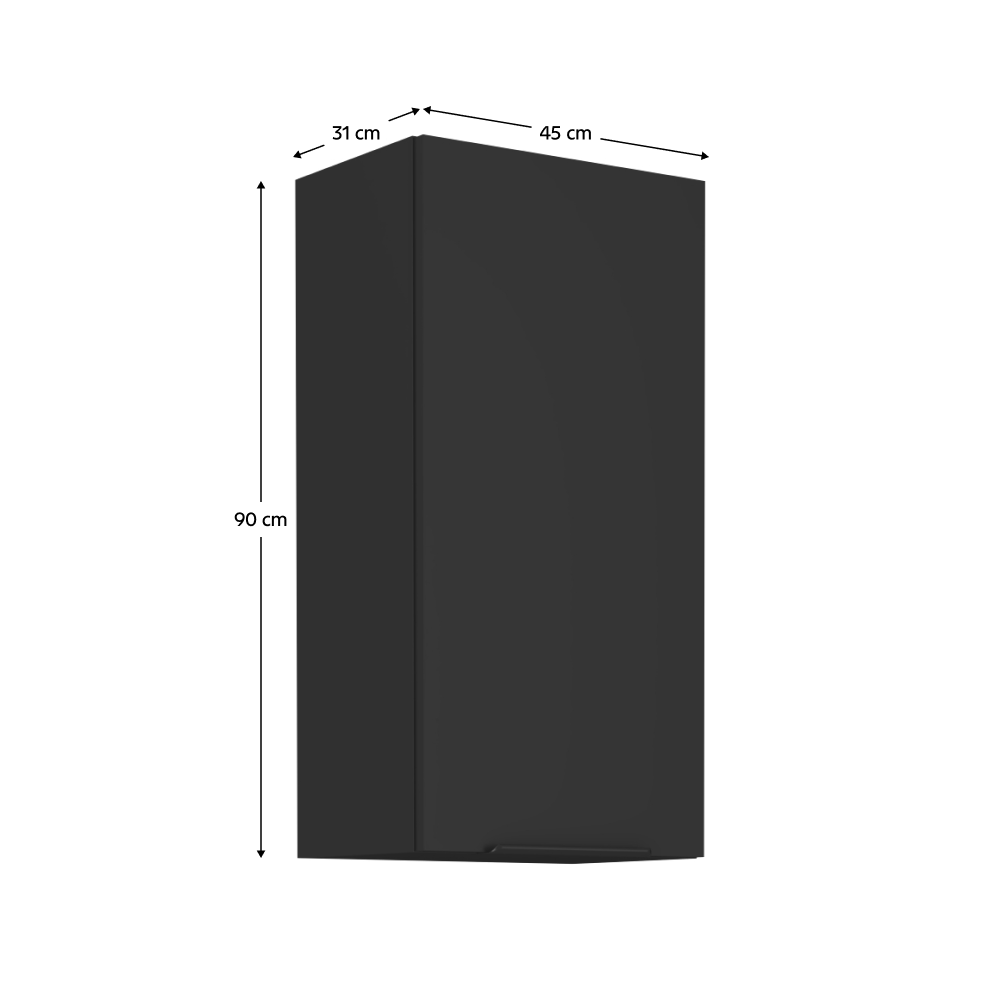 Dulap superior, negru, SIBER 45 G-90 1F — imaginea 9