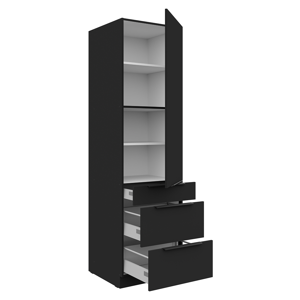Dulap inalt, negru, SIBER 60 DKS-210 3S1F — imaginea 2